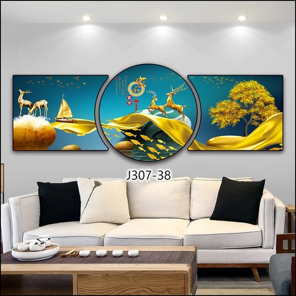 Tranh Treo Tường Hươu Vàng Phong Cảnh Nghệ Thuật