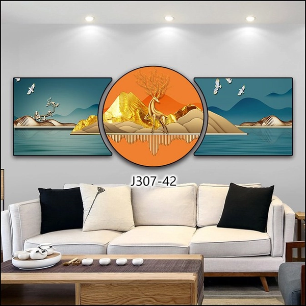 Tranh Treo Tường Hươu Vàng Phong Cảnh Nghệ Thuật