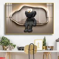 Tranh Treo Tường Gấu Kaws Đen Hiện Đại
