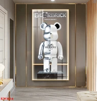 Tranh Treo Tường Gấu Bearbrick Phiên Bản Baccarat Trắng