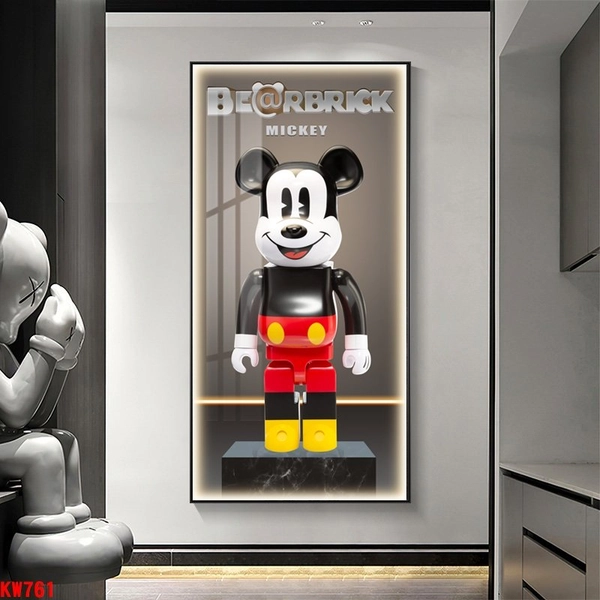 Tranh Treo Tường Gấu Bearbrick Phiên Bản Mickey