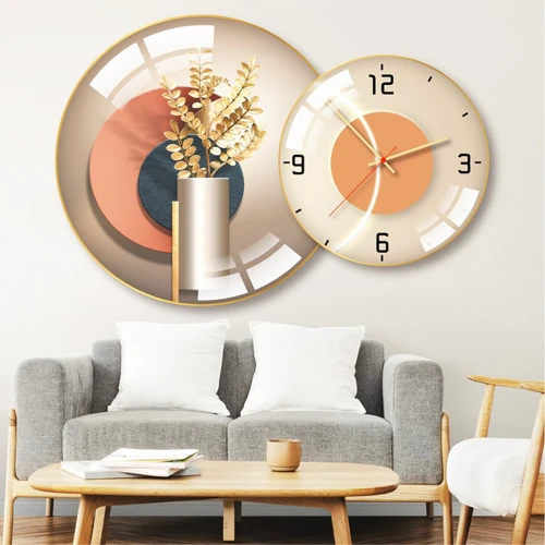 Tranh Đồng Hồ Treo Tường UV Pha Lê Bóng Bình Hoa nghệ Thuật