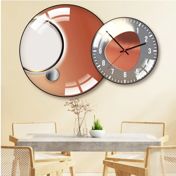 Tranh Đồng Hồ Treo Tường UV Pha Lê Bóng Hình Tròn Nghệ Thuật