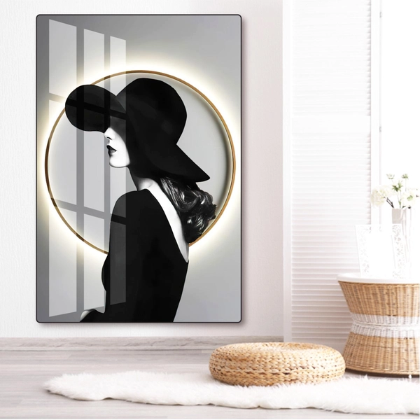 Tranh Treo Tường 1 Tấm Nghệ Thuật Cô Gái Trắng Đen