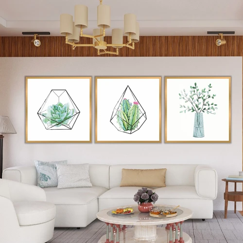 Tranh treo tường xương rồng nghệ thuật hình học
