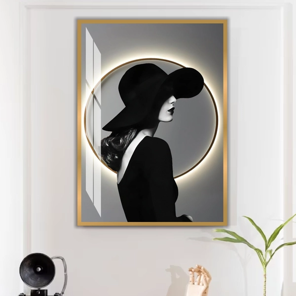 Tranh Treo Tường 1 Tấm Nghệ Thuật Cô Gái Trắng Đen