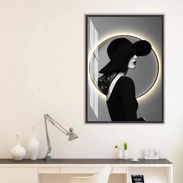 Tranh Treo Tường 1 Tấm Nghệ Thuật Cô Gái Trắng Đen