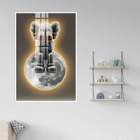 Tranh Treo Tường Gấu Kaws Và Mặt Trăng