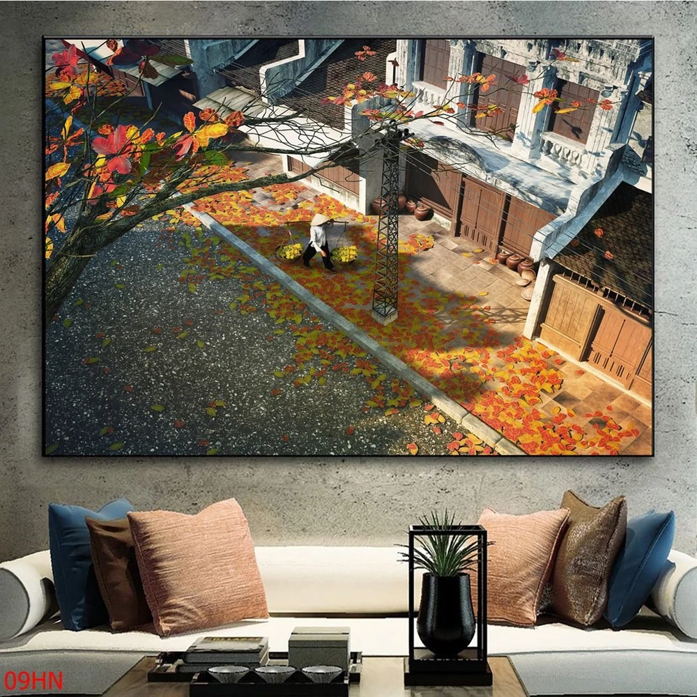 Tranh Treo Tường Phong Cảnh Hà Nội Vào Mùa Thu