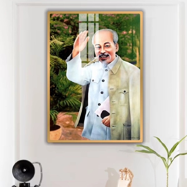 Tranh Treo Tường Bác Hồ Vẫy Tay Chào