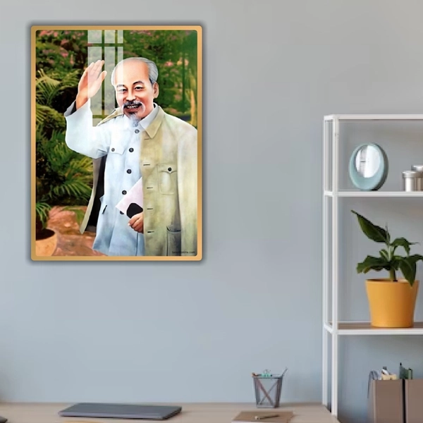 Tranh Treo Tường Bác Hồ Vẫy Tay Chào