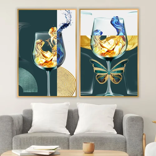 Tranh Treo Tường Ly Rượu Nghệ Thuật 2