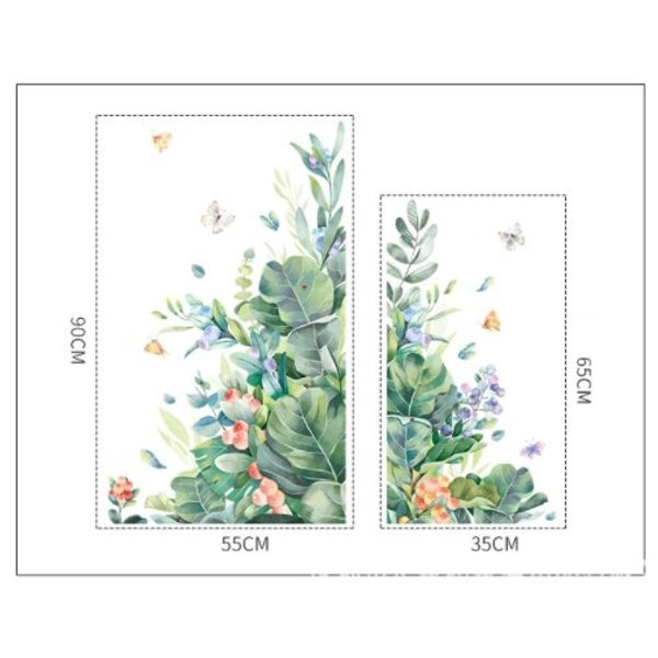 Decal dán tường lá xanh mẫu 14