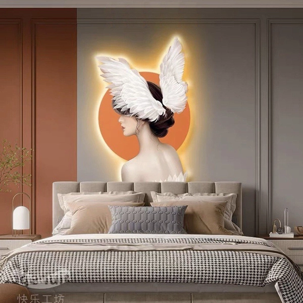 Tranh Đèn Led Tráng Gương Uv Pha Lê Cô Gái Nghệ Thuật 3