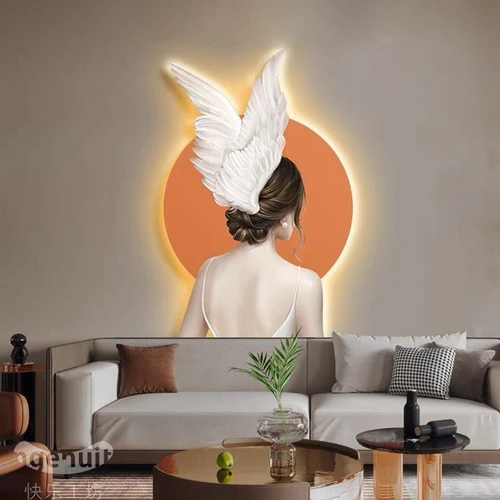 Tranh Đèn Led Tráng Gương Uv Pha Lê Cô Gái Nghệ Thuật