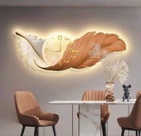 Tranh Đồng Hồ Đèn Led Lông Vũ Cao Cấp 4