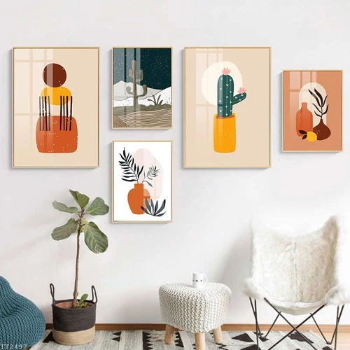 Tranh Treo Tường Nghệ Thuật Tối Giản Cây Xương Rồng