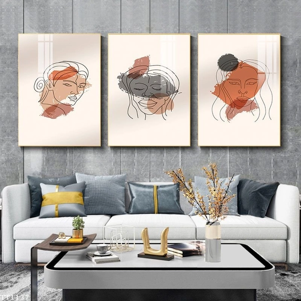 Tranh Treo Tường Khuôn Mặt Nghệ Thuật Tối Giản