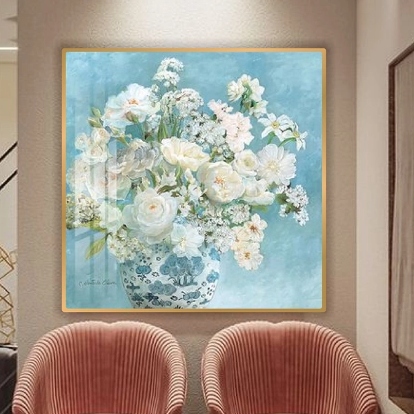 Tranh treo tường lọ hoa xanh