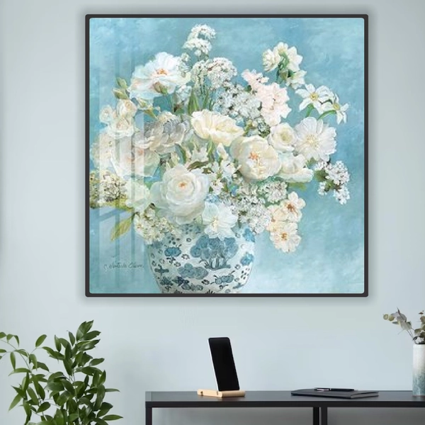 Tranh treo tường lọ hoa xanh