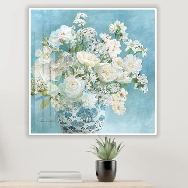 Tranh treo tường lọ hoa xanh