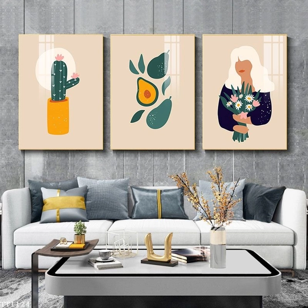 Tranh Treo Tường Phong Cách Tối Giản Cô Gái Nghệ Thuật