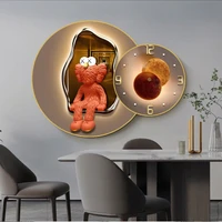 Tranh Đồng Hồ Treo Tường UV Pha Lê Bóng Gấu Kaws