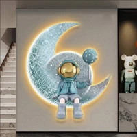 Tranh Đèn Led Tráng Gương Pha Lê Phi Hành Gia Trên Mặt Trăng