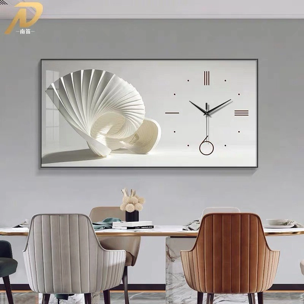 Tranh Đồng Hồ Treo Tường UV Pha Lê Bóng Phong Cách Hiện Đại Nghệ Thuật