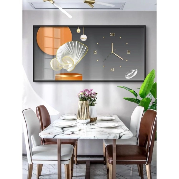 Tranh Đồng Hồ Treo Tường UV Pha Lê Bóng Phong Cách Hiện Đại Nghệ Thuật