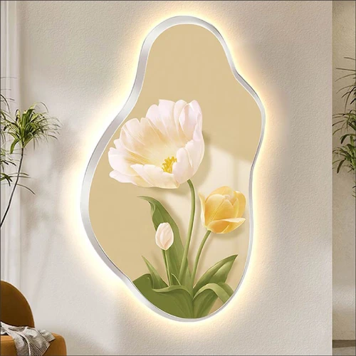 Tranh Đèn Led Tráng Gương Pha Lê Hoa Nghệ Thuật 6
