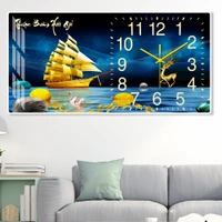 Tranh Đồng Hồ Treo Tường Thuận Buồm Xuôi Gió Và Hươu Vàng Tài Lộc