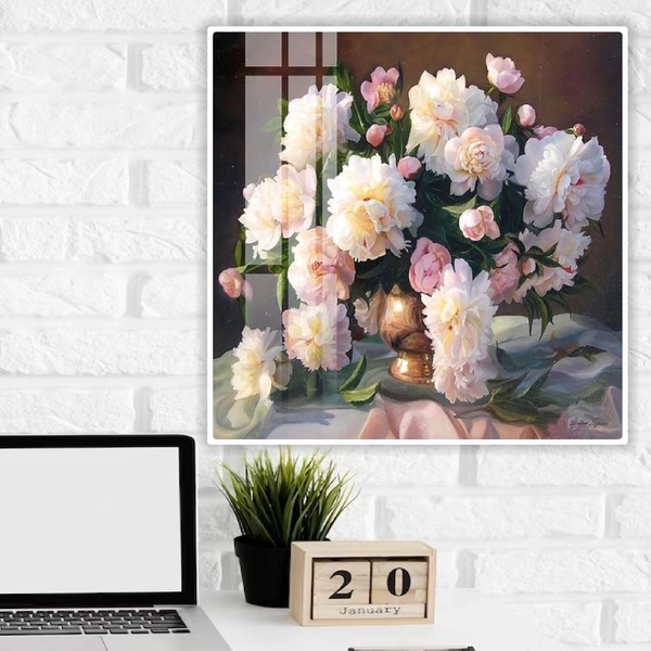 Tranh Treo Tường Bình Hoa Mẫu Đơn Nghệ Thuật