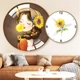 Tranh Đồng Hồ Treo Tường UV Pha Lê Bóng Cô Gái Và Hoa Hướng Dương Nghệ Thuật