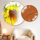 Tranh Đồng Hồ Treo Tường UV Pha Lê Bóng Hoa Hướng Dương Nghệ Thuật