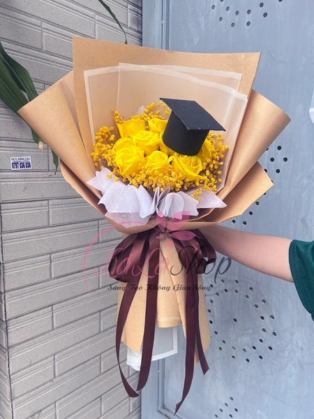 BÓ HOA TỐT NGHIỆP - VÀNG RỰC RỠ