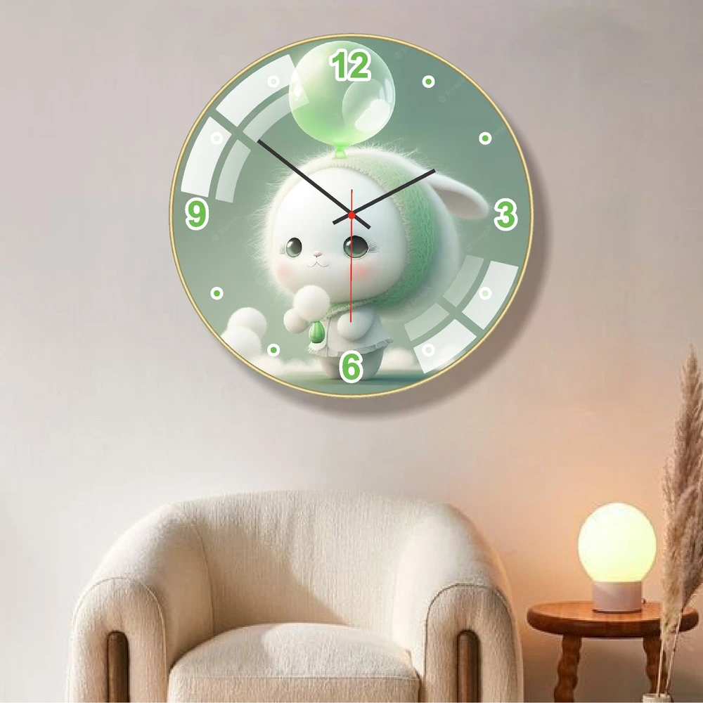 Đồng hồ treo tường tráng gương hình thú dễ thương kim trôi mẫu 937