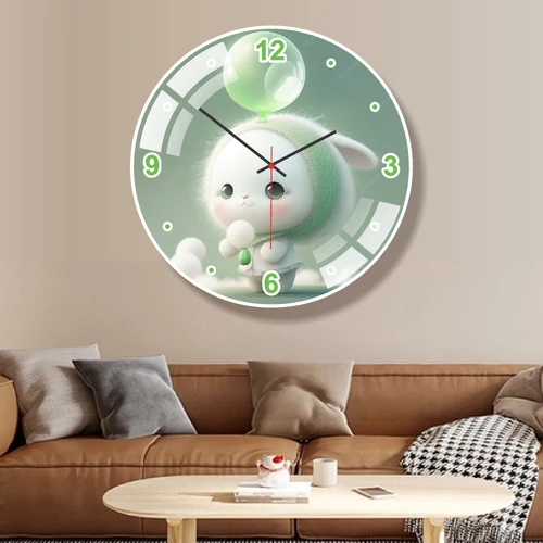 Đồng hồ treo tường tráng gương hình thú dễ thương kim trôi mẫu 937