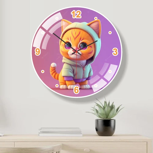 Đồng hồ treo tường tráng gương hình thú dễ thương kim trôi mẫu 939