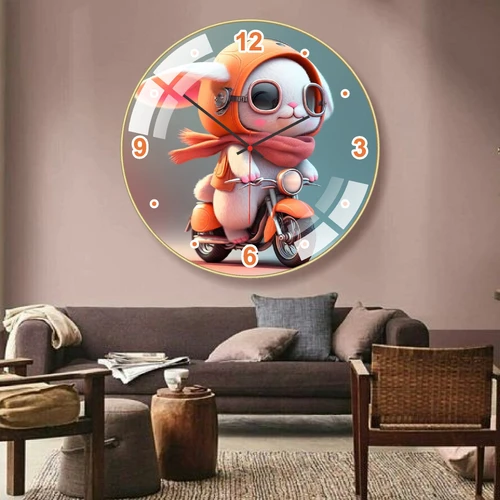 Đồng hồ treo tường tráng gương hình thú dễ thương kim trôi mẫu 936