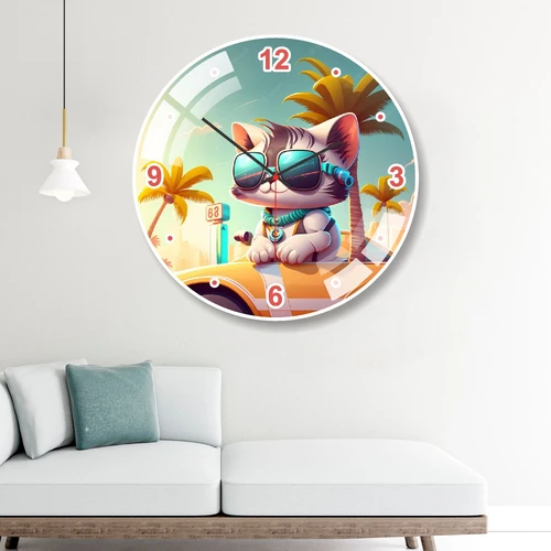 Đồng hồ treo tường tráng gương hình thú dễ thương kim trôi mẫu 942