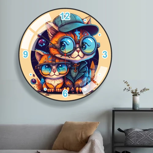 Đồng Hồ Treo Tường Tráng Gương Hình Thú Dễ Thương Kim Trôi Mẫu 943