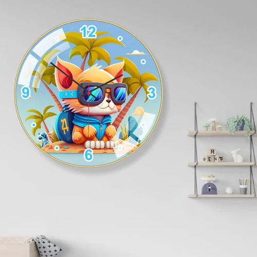 Đồng Hồ Treo Tường Tráng Gương Hình Thú Dễ Thương Kim Trôi Mẫu 944