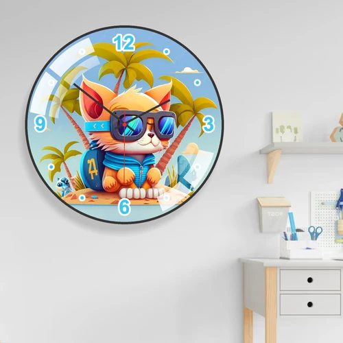 Đồng Hồ Treo Tường Tráng Gương Hình Thú Dễ Thương Kim Trôi Mẫu 944