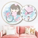 Tranh Đồng Hồ Treo Tường UV Pha Lê Bóng Bé Gái Đi Xe Đạp
