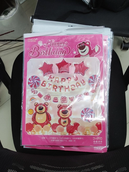 Set bong bóng trang trí sinh nhật những chú gấu dâu 48