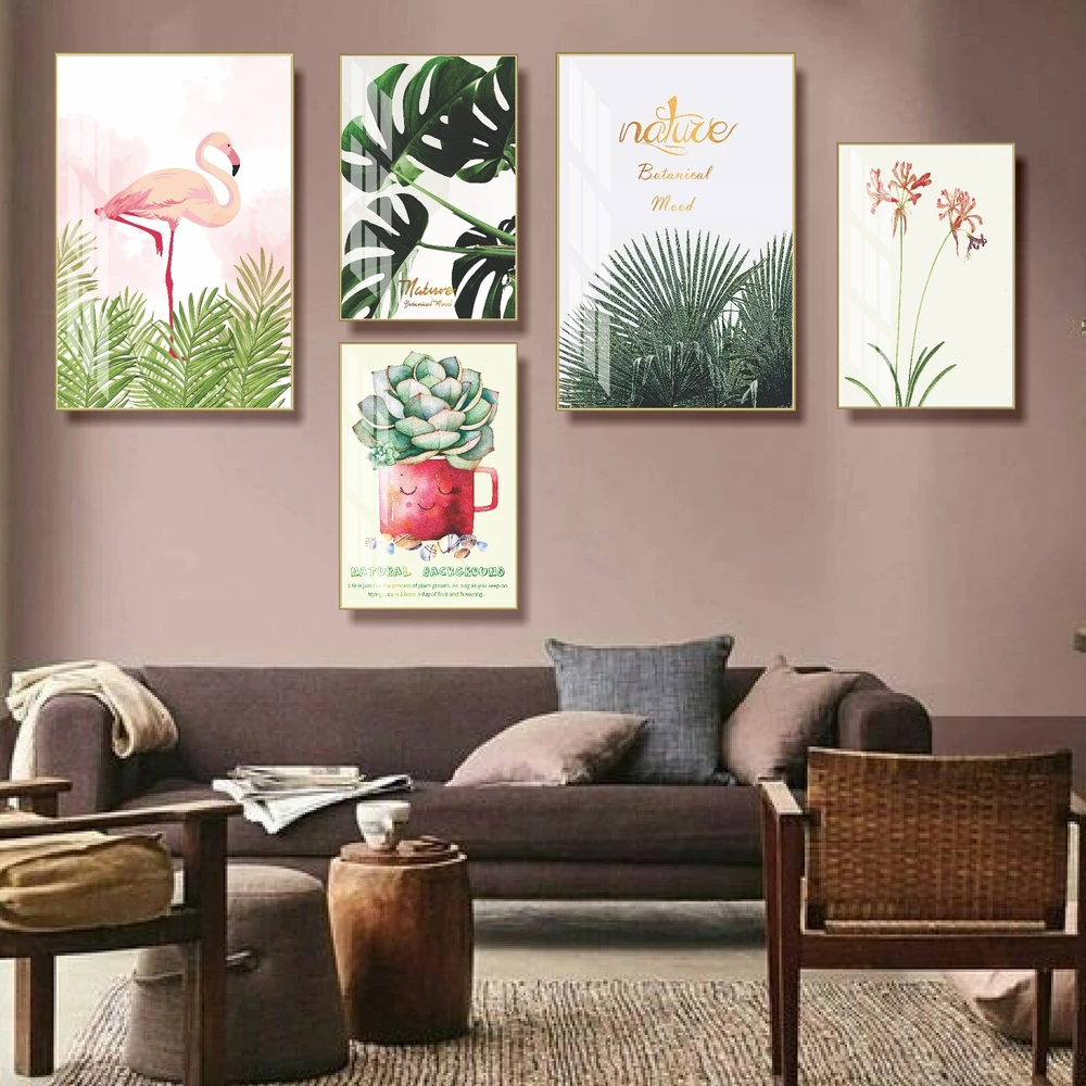 Bộ tranh treo tường phòng khách nghệ thuật 5 tấm