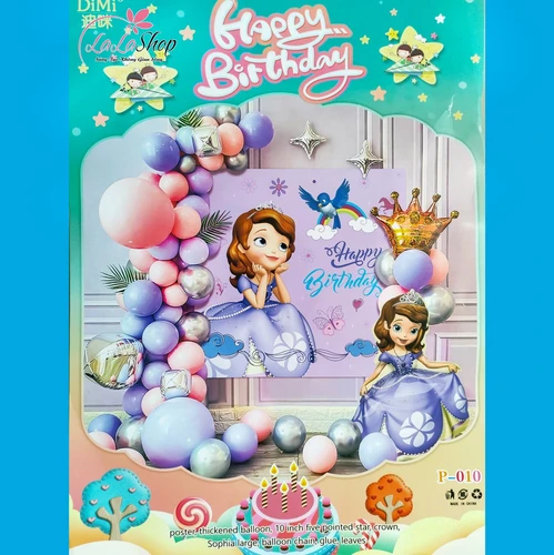 Set bong bóng trang trí sinh nhật nàng bạch tuyết 49