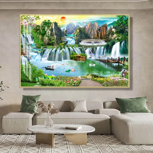 Tranh treo tường phòng khách phong cảnh đồng quê sơn nước 85