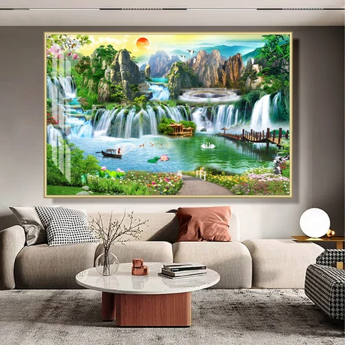 Tranh treo tường phòng khách phong cảnh đồng quê sơn nước 85